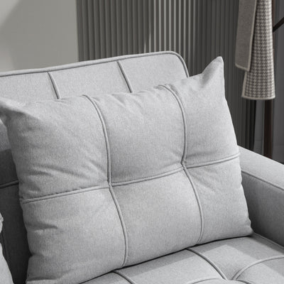 HOMCOM Two-Seater Pull-Out Sofa Bed - Light Grey 