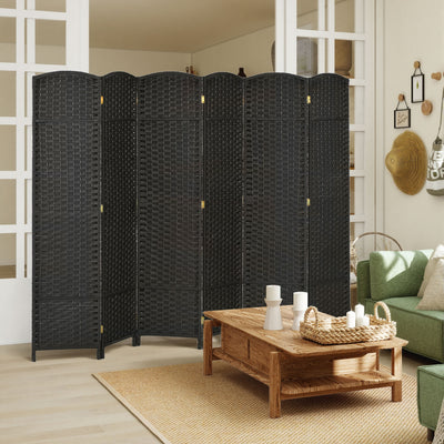 HOMCOM 6 Panel Folding Room Divider, Freestanding Privacy Screen for Living Room, Bedroom and Office, 240 x 170cm, Black 