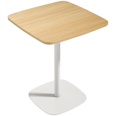 HOMCOM Small Dining Table, 60 cm Square Kitchen Table with Wood-veneer Top and Steel Base - Natural Wood Finish 