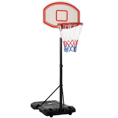 HOMCOM Portable Basketball Stand 175-215cm Adjustable Height Sturdy Rim Hoop w/ Large Wheels Stable Base Net Free Standing 