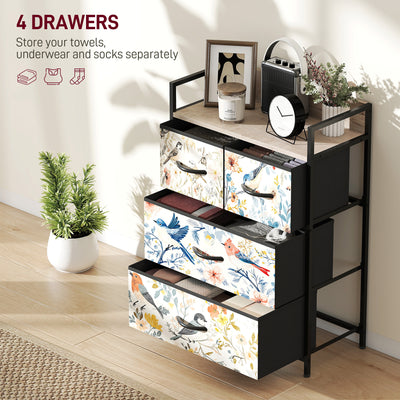 HOMCOM 4-Drawer Chest of Drawers - White 