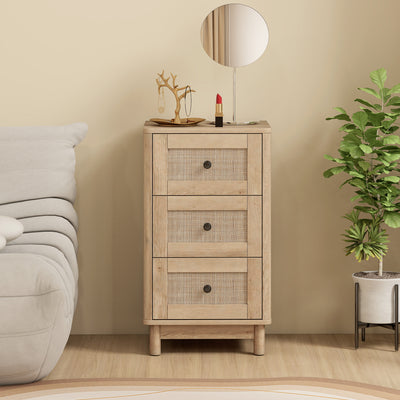 HOMCOM 40 cm Drawer Chest of Drawers with 3 Drawer - Oak 