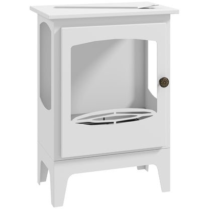 HOMCOM Freestanding Ethanol Fireplace, Steel Bioethanol Fireplace with Stainless Steel Flame Snuffer, 1.2L Tank, 3 Hours Burning Time for Indoor, White