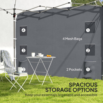 Outsunny 195 x 295cm Replacement Gazebo Sidewall - Grey 