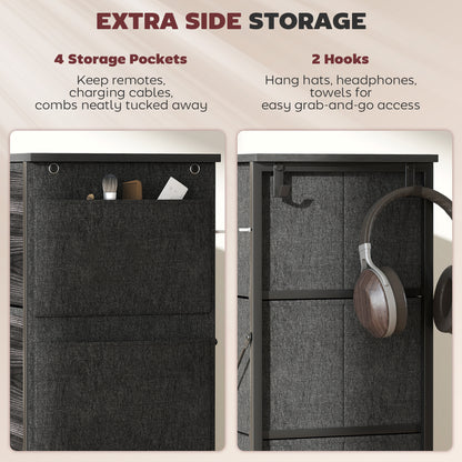 HOMCOM Chest of Eight Fabric Drawers - Black