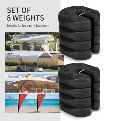 Outsunny 48KG Gazebo Weights Set of 16, Weights for Gazebo Legs with Reinforce Pins and Carry Belt, for Canopies Marquees Tents 