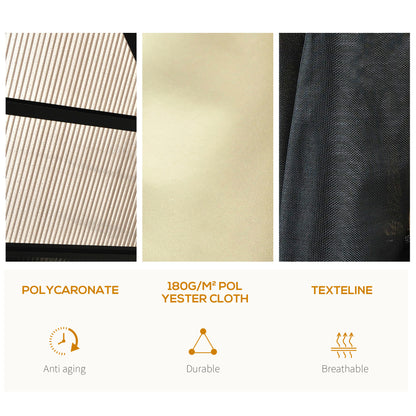 Outsunny 3.6 x 4m Hardtop Gazebo Canopy with Polycarbonate Roof and Aluminium Frame, Garden Pavilion with Mosquito Netting and Curtains 