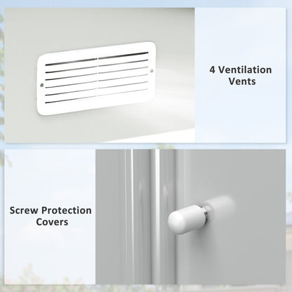 Outsunny Garden Storage Shed, Metal Outdoor Storage Shed House with Foundation Kit, Ventilation, Doors, 9 x 6FT, Silver 