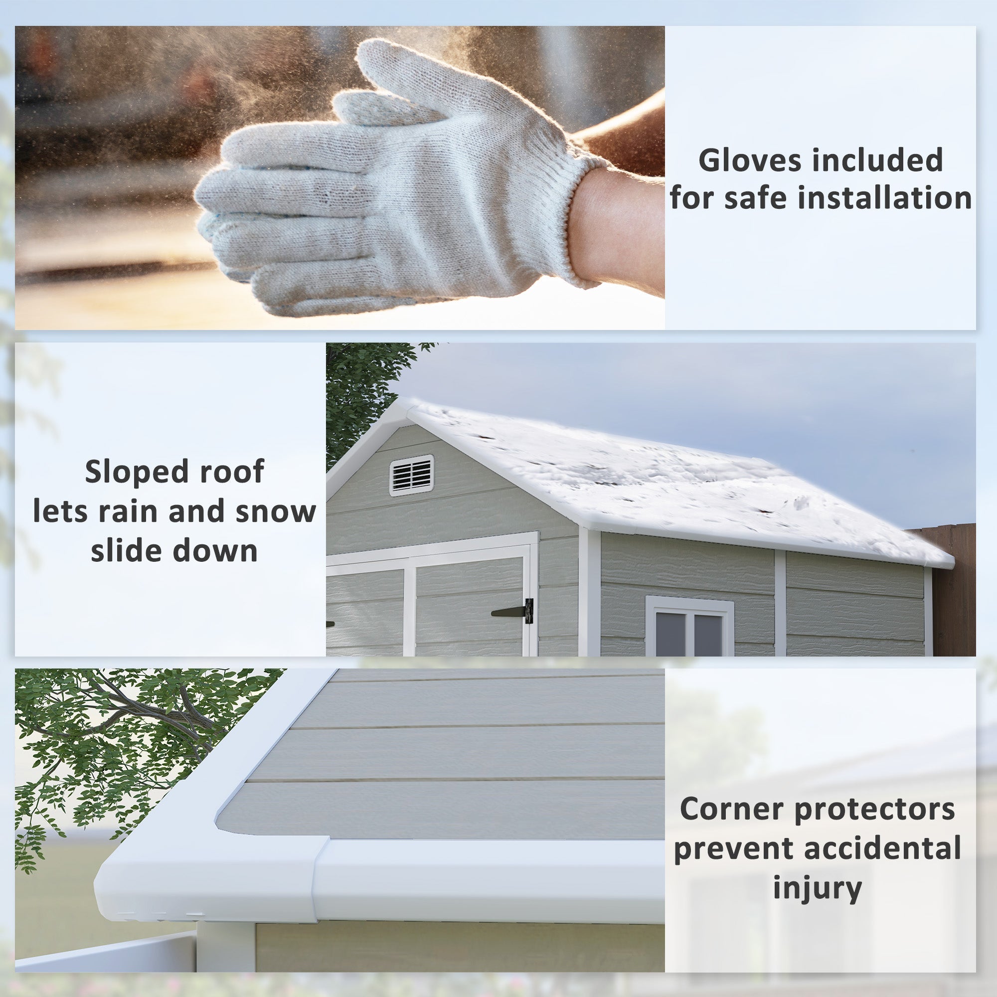 Outsunny 6 x 5ft Garden Shed, Plastic Shed with Floor, Window, Lockable Doors and Vents, Wood Effect Resin Tool Shed for Outdoor Patio, Dark Grey 