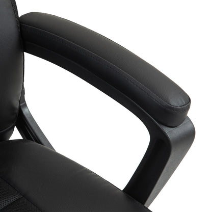 HOMCOM Faux Leather Office Chair - Black 