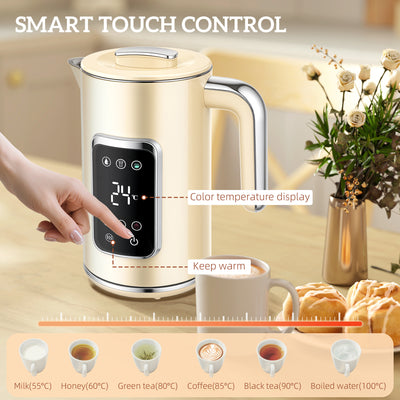 HOMCOM Touch Screen Kettle and Toaster Set - Cream 