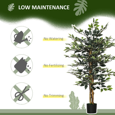 HOMCOM Set of Two Artificial Ficus Trees 