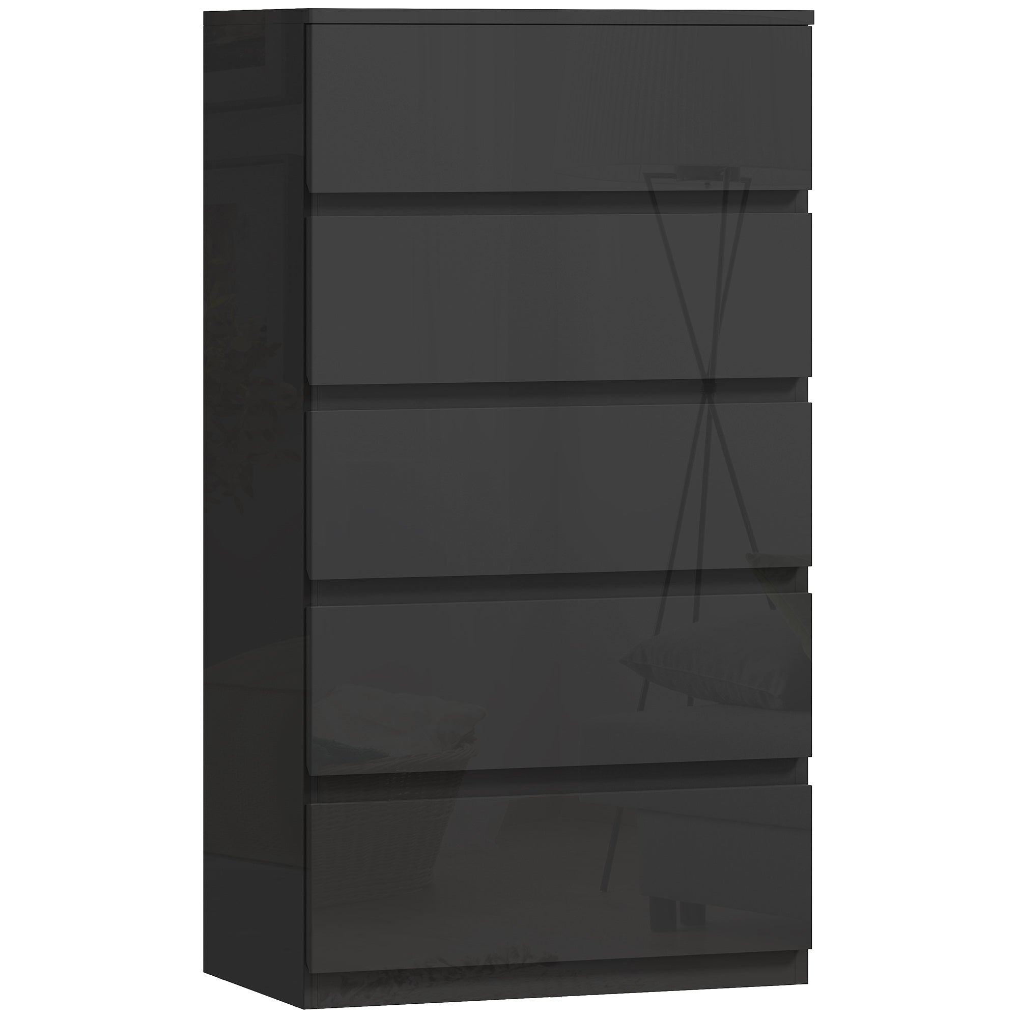 HOMCOM Chest of Drawers, 5-Drawer Storage Cabinets, Modern Dresser, Storage Drawer Unit for Bedroom 