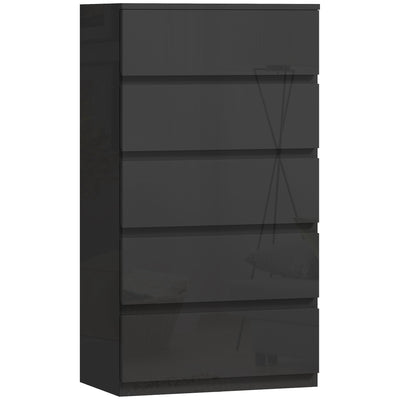 HOMCOM Chest of Drawers, 5-Drawer Storage Cabinets, Modern Dresser, Storage Drawer Unit for Bedroom 