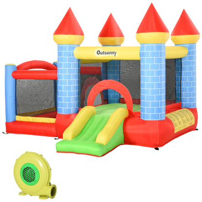 Outsunny Kids Bounce Castle Inflatable Trampoline Slide Pool Basket for Kids Age 3-10, 3 x 2.75 x 2.1m 