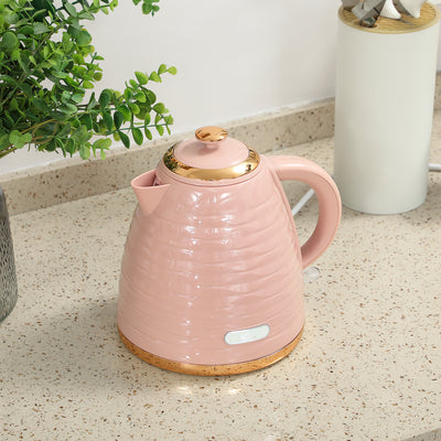 HOMCOM 3kW Rapid Boil Honeycomb Kettle - Pink 