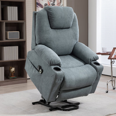 HOMCOM Lift-And-Recline Massage Armchair, with Heat - Grey 