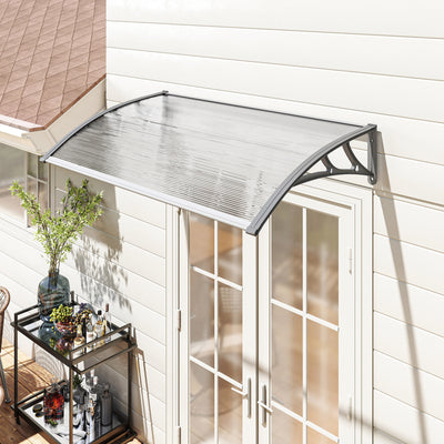 Outsunny Front Door Canopy, Outdoor Awning, Rain Shelter, 110 x 60cm, Grey 