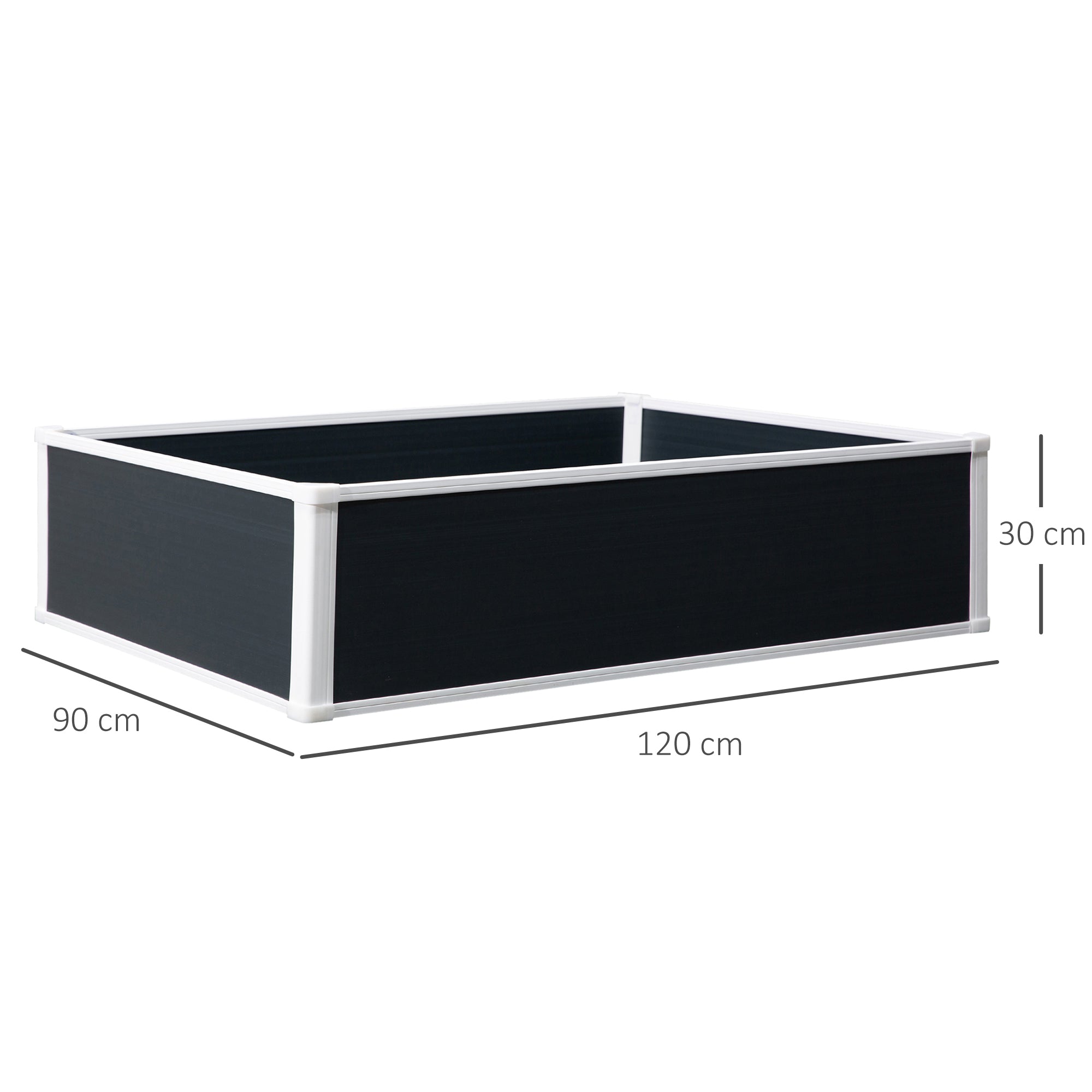 Outsunny 302L Raised Garden Bed, Weather-resistant PP Planter Box Containers for Outdoor Patio Plant Flower Vegetable, 120 x 90 x 30 cm 