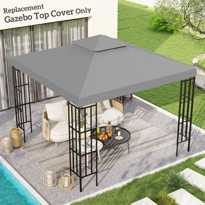Outsunny 3(m) Gazebo Top Cover Double Tier Canopy Replacement Pavilion Roof Light Grey 