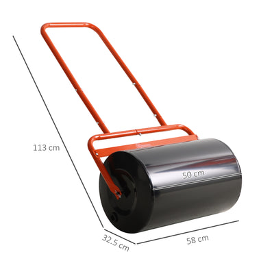 Outsunny 38L Fillable Cylinder Steel Lawn Roller - Red 