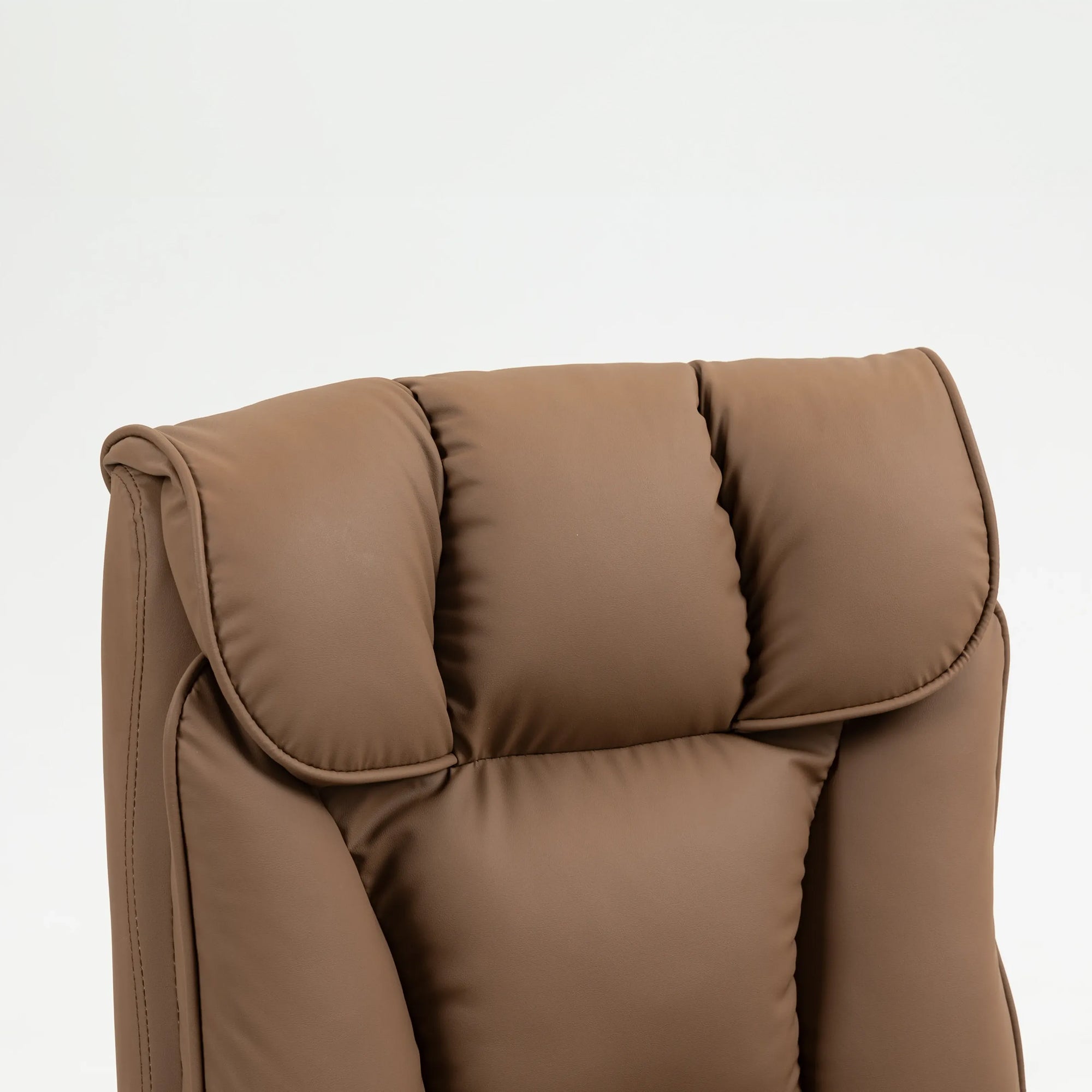 HOMCOM 155° Reclining Faux Leather Swivel Office Chair - Brown 