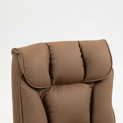 HOMCOM 155° Reclining Faux Leather Swivel Office Chair - Brown 