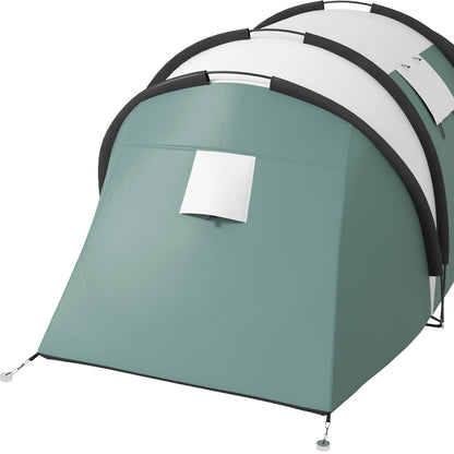 Outsunny Camping Tent with 2 Bedrooms and Living Area, 3000mm Waterproof Family Tent, for Fishing Hiking Festival, Dark Green 