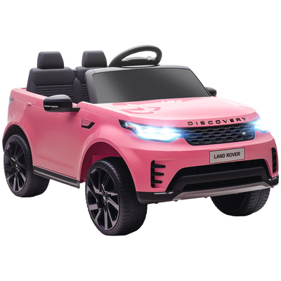 AIYAPLAY Land Rover Discovery Licensed 12V Kids Electric Car with Remote, 4 Wheel Suspension, Slow Start, Lights, Music, Pink 
