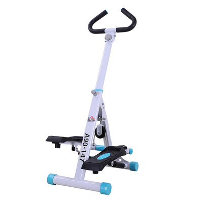 HOMCOM Stepper w/ Handle Hand Grip Workout Fitness Machine For Fitness Aerobic Exercise Home Gym White 