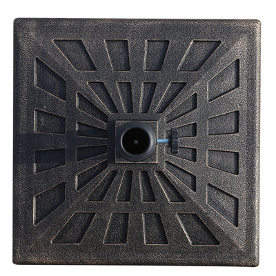 Outsunny 15kg Resin Durable Patterned Colophony Garden Patio Square Umbrella Stand Base Stand Bronze 