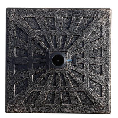 Outsunny 15kg Resin Durable Patterned Colophony Garden Patio Square Umbrella Stand Base Stand Bronze 