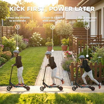 SPORTNOW Electric Scooter for Kids, Foldable E Scooter for Age Age 6+ with LED Display, RGB lights, Up to 16km/h, Black 