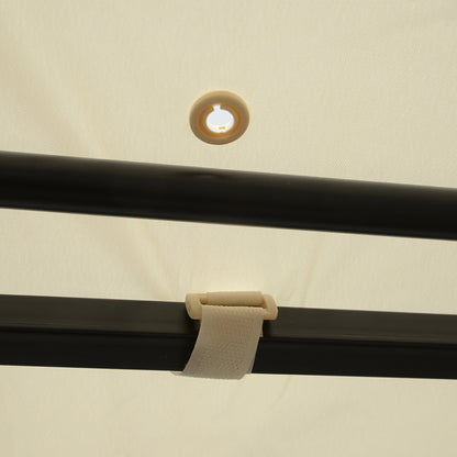 Outsunny 3 x 2.5m Patio Metal Gazebo Door Window Awning Wall Mount Canopy Outdoor Sunshade with Extended Shelter Cream White 