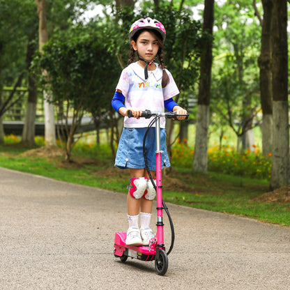 HOMCOM Foldable Electric Kids Scooter, Ride on, for Ages 7-14 Years, Pink 