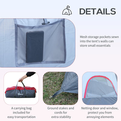 Outsunny Fibreglass & Steel Frame 5/6 Person Lightweight Camping Tent Blue 