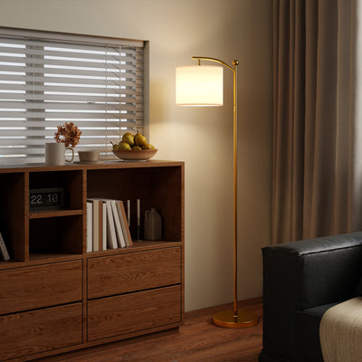 HOMCOM LED Floor Lamp with Remote Control - Gold Tone 