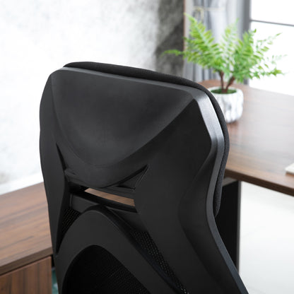Vinsetto Office Chair with Footrest,High Back Swivel Desk Chair with Adjustable Height and Headrest for Home Office, Black 