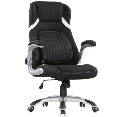 Vinsetto Linen-Look Office Chair, with Adjustable Height and Tension - Black 