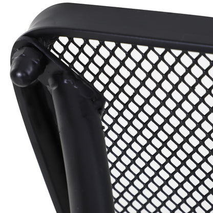 Outsunny Square Garden Metal Bistro Table Outdoor Patio Coffee Side Desk - Black 45L X 45W X 50H CM 