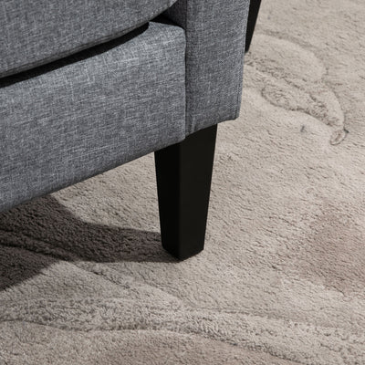 HOMCOM Modern Accent Chair, Occasional Chair with Rubber Wood Legs for Living Room, Bedroom, Grey 