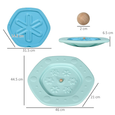 ZONEKIZ Two-In-One Balance Board, Kids Wobble Board with Ball - Blue 