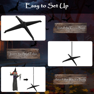 Outsunny 160cm Lifelike Moving Witch Decoration - Multi 