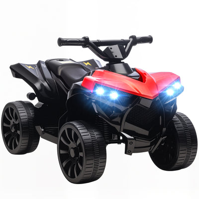 AIYAPLAY 6V Kids ATV, 4 Wheeler Electric Ride on Car with Music and LED Headlights, for Ages 3-8 Years Boys and Girls, Red 