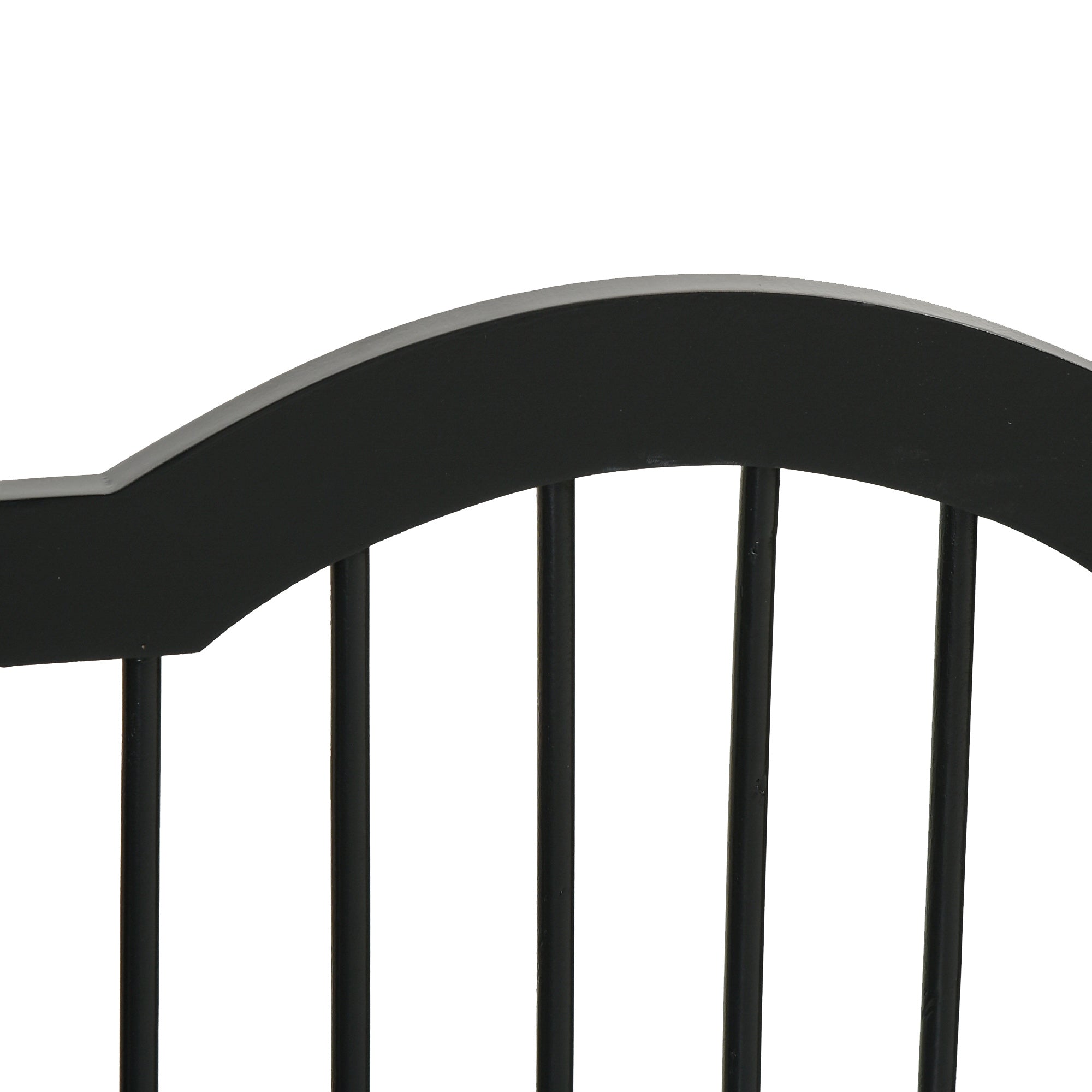 PawHut Freestanding Pet Gate Wooden Dog Gate with Support Feet Foldable Pet Fence Safety Barrier for the House Doorway Stairs Black 