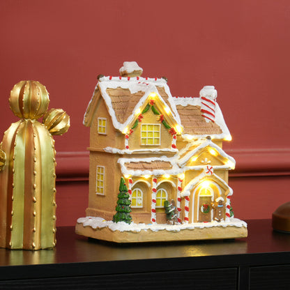 HOMCOM Gingerbread House Light & Music Christmas Decoration 