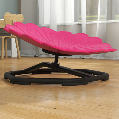 AIYAPLAY Flower-Shaped Sensory Spinning Chair with Non-Slip Base for Balance/Coordination, Pink 