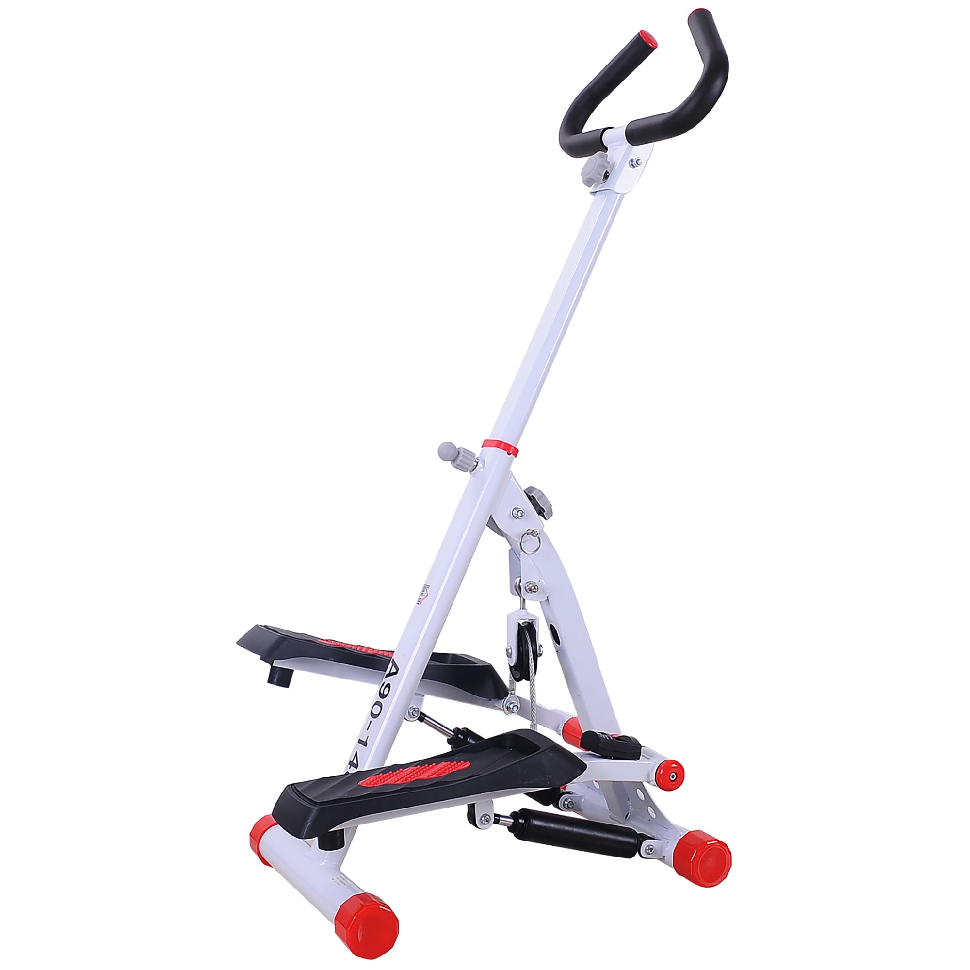HOMCOM Stepper w/ Handle Hand Grip Workout Fitness Machine For Fitness Aerobic Exercise Home Gym Red 