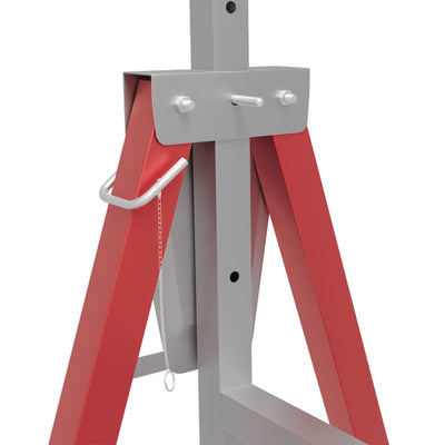 HOMCOM Set of 2 Adjustable Telescopic Builders Trestle, DIY Steel Work Bench Carpenter, Folding Saw Horse Tools Red 
