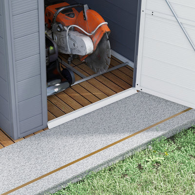 Outsunny 4.4ft x 6.2ft Aluminium Frame and Plastic Wall Shed, with Foundation - Grey 